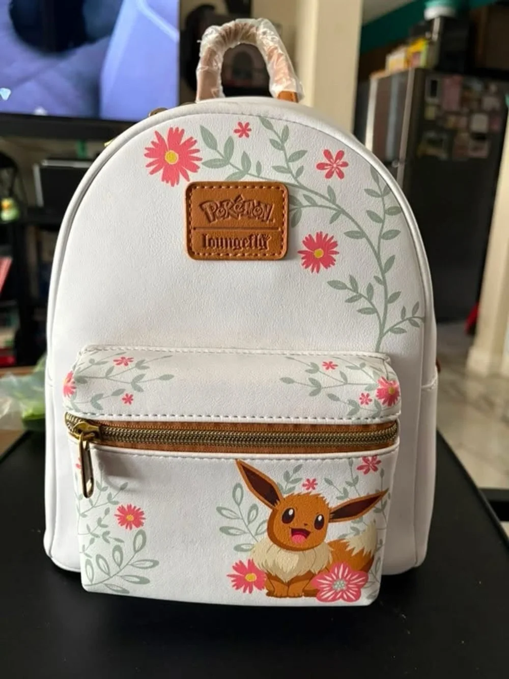 Loungefly White Floral Eevee Kids Mini Backpack